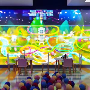 China Indoor Interactive Wall Projection Magic Painting Game For Amusement Park factory