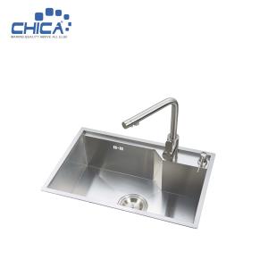 China Handmade House Single Bowl Kitchen Sinks With Faucet Stainless Steel Kitchen Sinks With Soap Dispenser factory