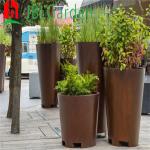 1/6 Outdoor Flower Pot Corten Steel Cube Planter Box 2mm Thickness High Strength