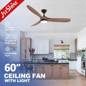 China Cooling Air Function 60 Inches DC Copper Motor Solid Wood Ceiling Fan with Light factory