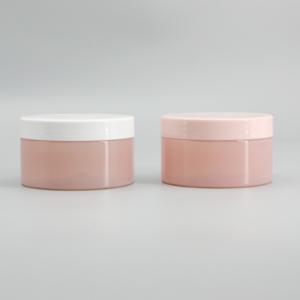 China 200ml 250ml Pink Body Cosmetic PET Plastic Jars factory