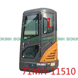 China 71MH-11510 HYUNDAI Front Glass Excavator Cab Window Left Side Upper Position NO.1 Tempered factory
