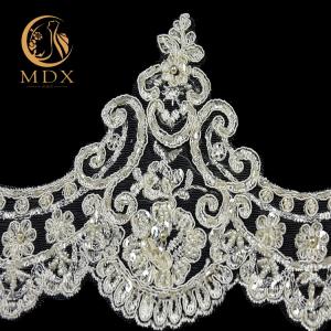 China Garment Types Of Lace Trim Beaded Exquisite Handmade 20 % Polyester factory