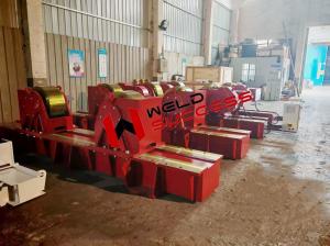 China 350t Heavy Duty Pipe Welding Rollers Rotator Stands With Bolt Adjustment factory