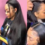 13x4HD Lace Front Wig Bone Straight Human Hair Wig PrePlucked