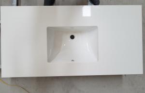 China Polished White Quartz Bathroom Countertops , Engineered Bath Vanity Tops factory
