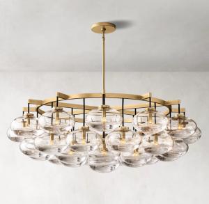 China Bulb Type Incandescent Antique Farmhouse Chandelier Glass Ceiling Light Classic Style factory