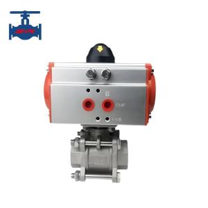 China Stainless Steel Pneumatic Valve CF8 CF8M 3PC Screw Type Ball Valve factory