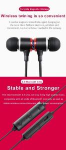China Metal Sports BlueTooth Headphone Sweat Proof Earphone Magnetic Earpiece Stereo Wireless Headset factory