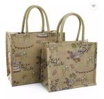 Waterproof Eco Reusable Jute Ladies Handbags Custom Pattern