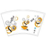 Printed PE Coated Paper Cup Fan 100% Virgin Paper Single PE 6 Colors For Tea