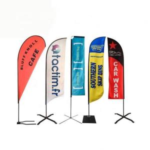 China Fiber Pole 4.5m Outdoor Banner Flags Double Sided Feather Flags factory