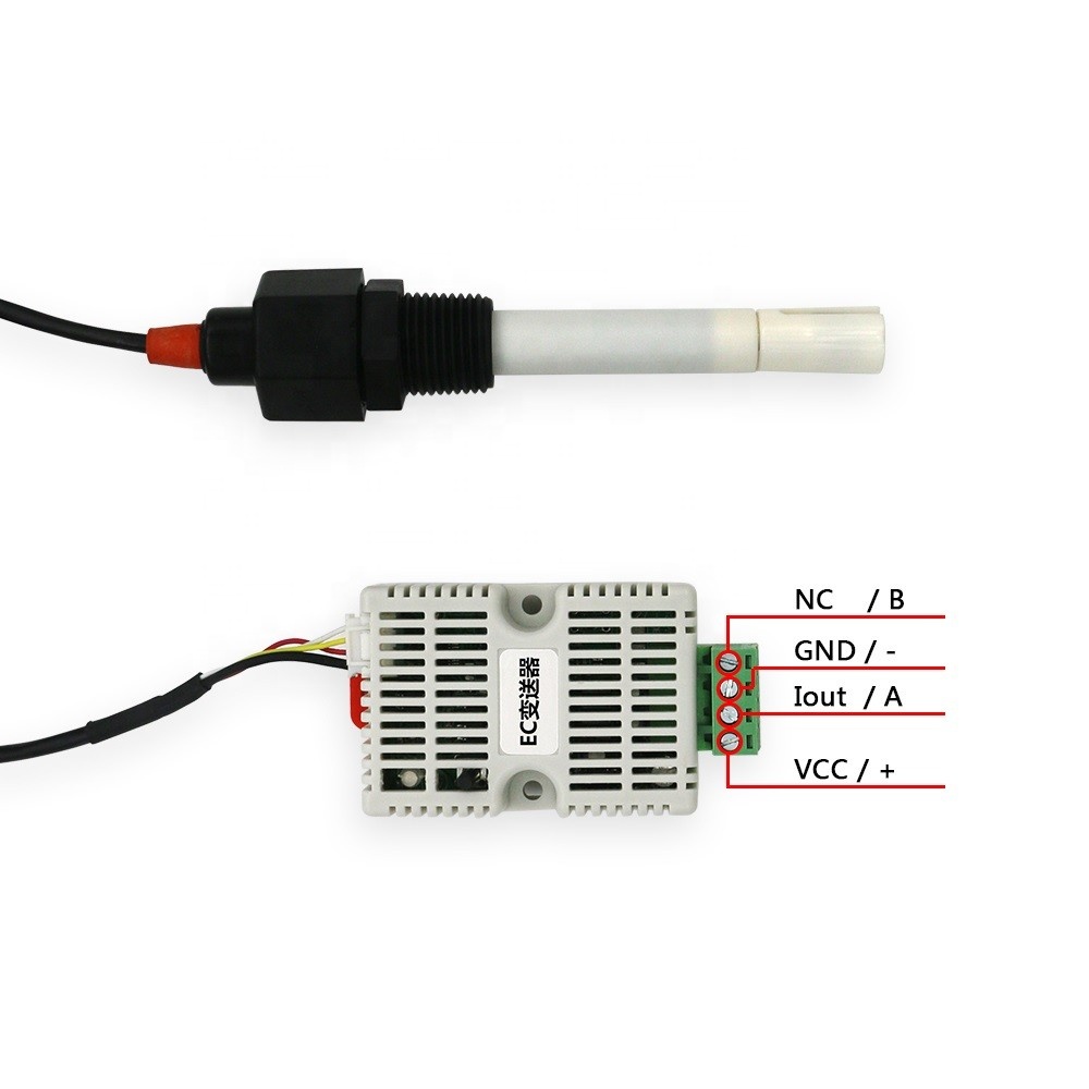 Hydroponics Aquaculture Water Monitoring EC Sensor 12V 24V Module 4-20ma RS485 Modbus