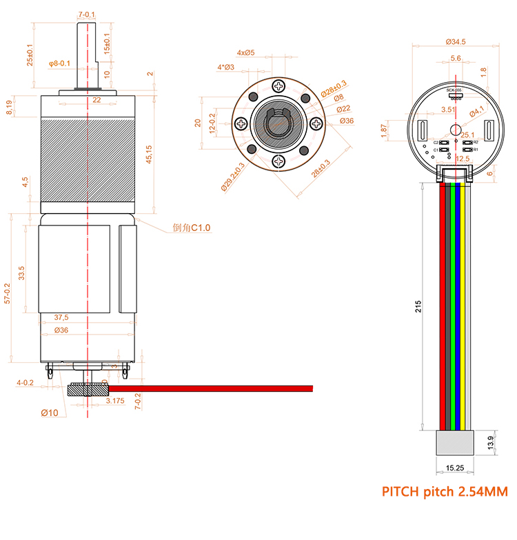 Faradyi 32mm 42mm 52mm 62mm 72mm,10w 40w 60w 90w 120w To 300w,12v 24v Brush Or Brushless Planetary Dc Gear Motor