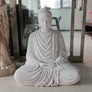 China Marble Buddha Statues Sitting Zen Buddha Sculpture Stone Life Size Garden Decoration on sale