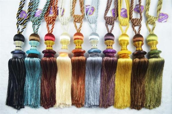 Fashion long decorative tassel fringe trimming for curtain attractive tieback