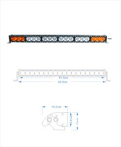 China 32.5 Inch Single Row 180W CREE Straight LED Light Bar 16200lm With Amber And White Color factory