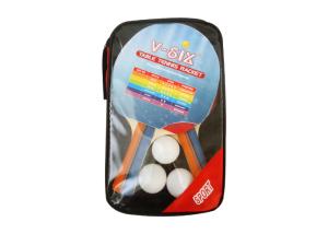 China 2 Rackets and 3 Balls Blister Package 5 Ply Poplar Wood Color Handle Rubber Table Tennis Blades Set factory