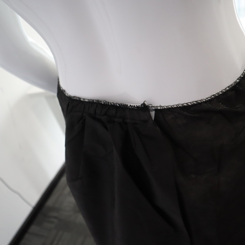 Hotel Hairdressing Disposable Spa Wear Strapless Black Bathrobe Womens