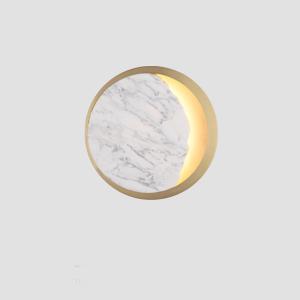 China Post-modern Simple American Personality Creative Designer Marble Moon Bedroom Wall Lamp factory