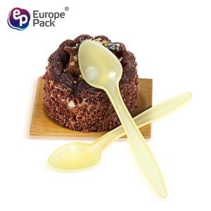 China Top amazon seller 2019 disposable plastic yellow cheap spoon for cake factory