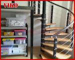 Spiral StaircaseVH19S Carbon Steel PVC Tread Beech 304 Stainless Steel Stainless
