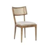 Modern Restaurant Furniture Design Rattan Back Wood Dining Chair with Fabric