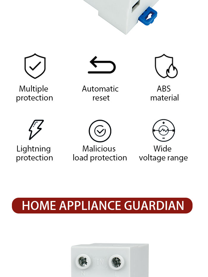 Popular high quality LED Over and Under Voltage Over Load protector device 63A 40A
