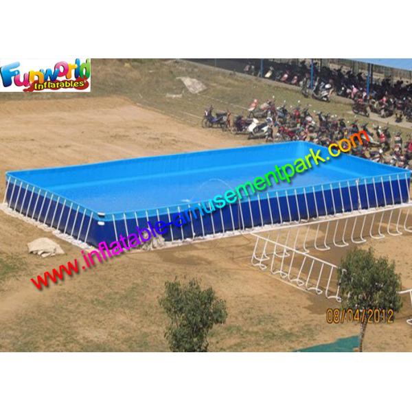 China Summer Rectangular PVC Water Inflatable Swimming Pools with Metal Frame factory