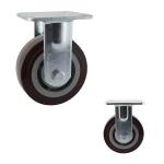 Red 230kg PU Fixed Plate 125mm Heavy Duty Casters