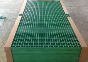 China Green Fiberglass Grating Panels , Plastic Walkway Grating Customized Size factory