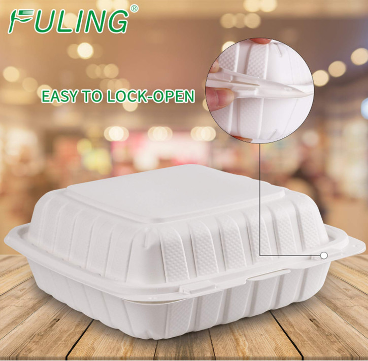 350 capacity Takeaway boxes Disposable biodegradable rigid foam food containers