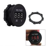 Waterproof Round Motorbike Volt Meter , Mini 12v Led Voltmeter