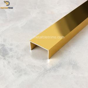 China Polish Shiny Gold U Channel Strip Aluminum 6063 T5 Ceramic Edge Trim factory