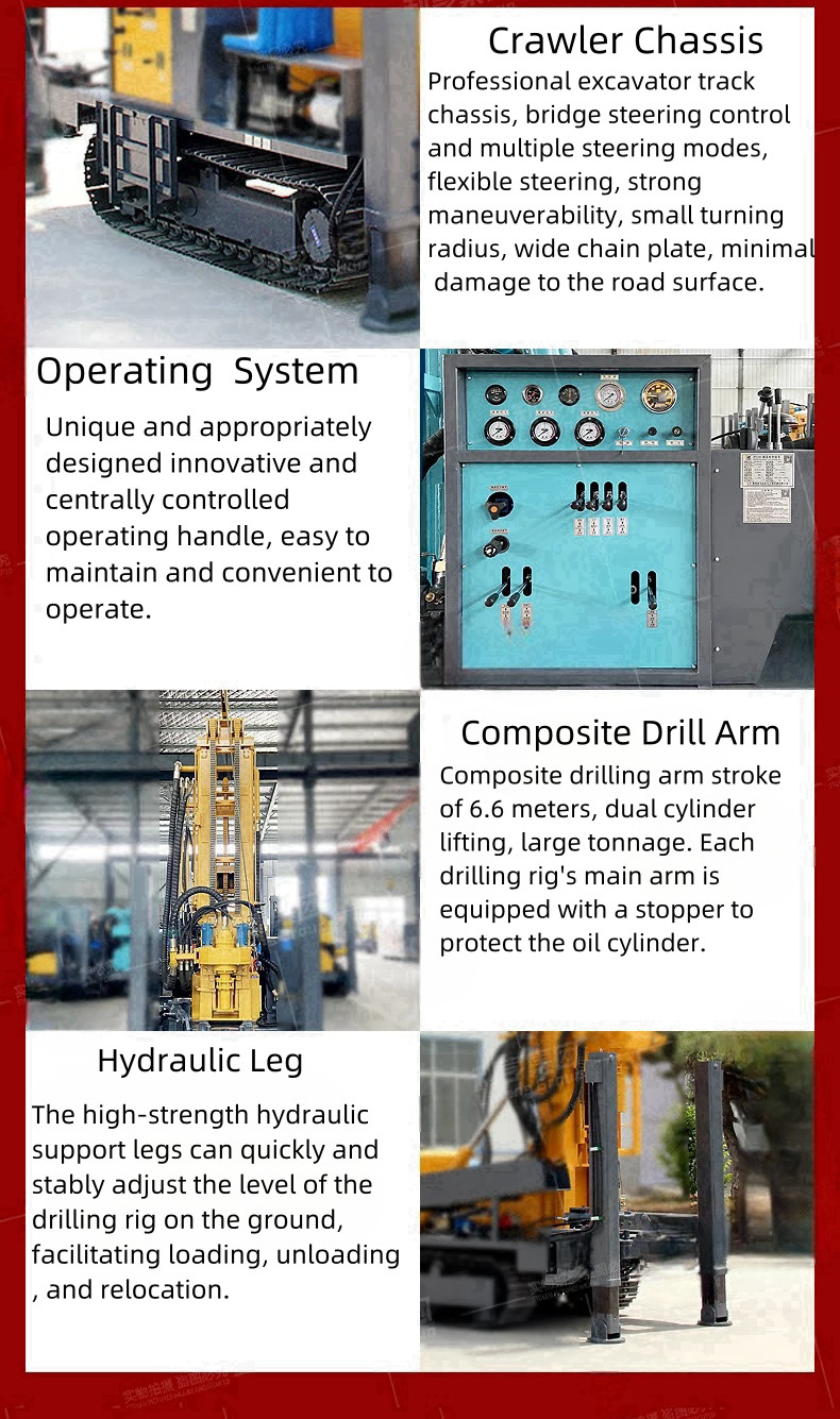 High Power Water Well Drilling Rig Fast Drilling 280 Meter 30m/Min
