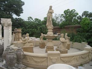China Big Statue Carved Stone Marble Water Pool Fountain Outdoor factory