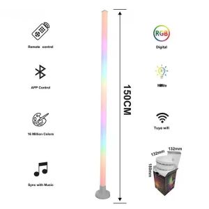 DIY Atmosphere Smart Home Light Rgb Led Floor Corner Lamp with IR Remote Control