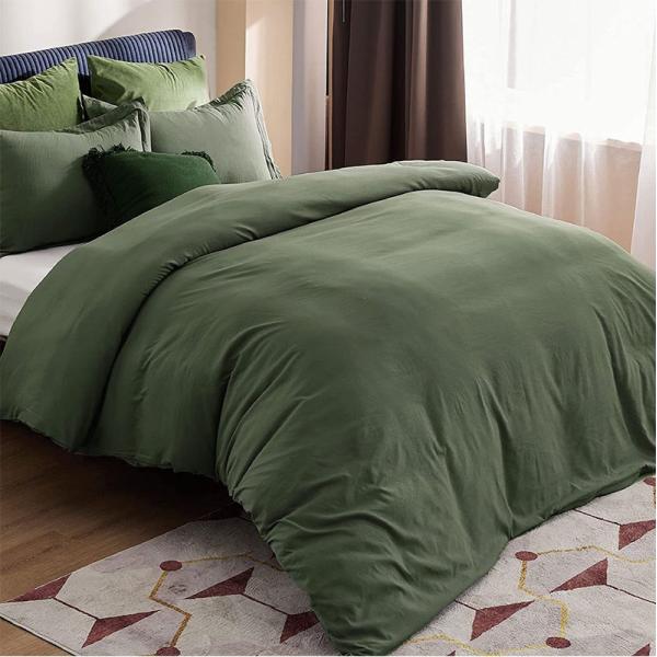 Polyester Filling Washable Bedding Set with Solid Pattern Type and Zipper Closure