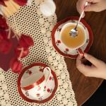 Vintage Design Porcelain Tea Cup And Saucer 210ml Volume Coffee Mug Rosalina Set
