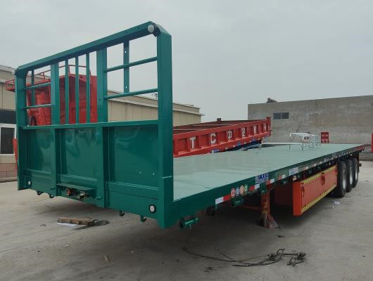 Heavy Duty Flatbed 13m Low-Bed Semi-Trailer For Factory Container Use
