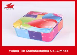 China Colorful Gift Packaging Square Tin Containers With Lids Eco - Friendly Customized factory