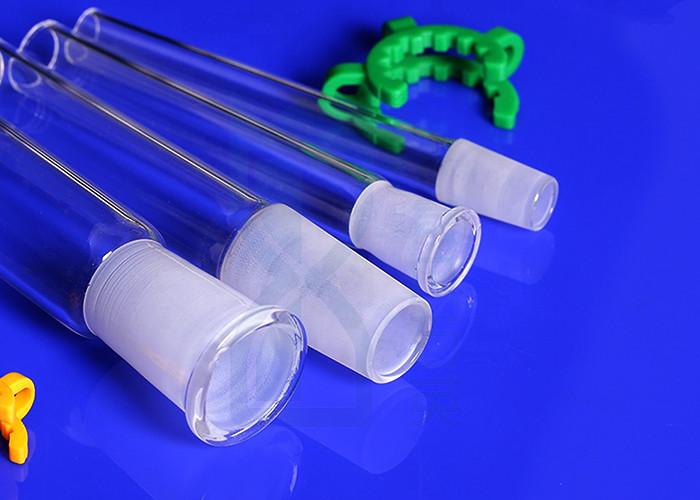 Customize Morse 6.5 Quartz Glass Test Tube With Ground Joints And Side Tube