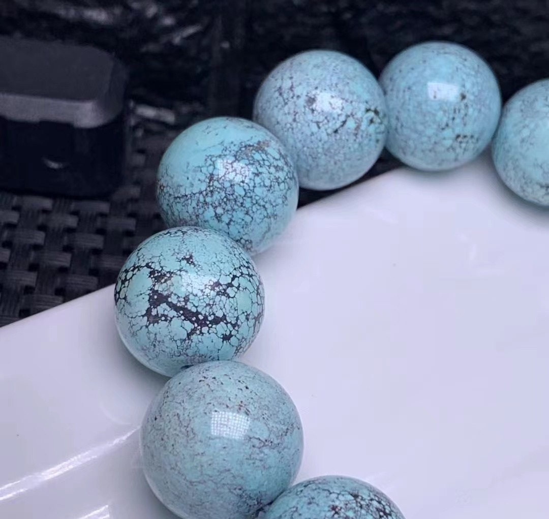 Turquoise Old-Style Bead Bracelet, Good Porcelain, Beautiful Color, Good Quality High Porcelain, High Color, Fine Mesh Flower Material, Plaything