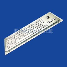 China Brushed Metal Industrial Panel Mount Keyboard With 25mm Diameter Trackball on sale