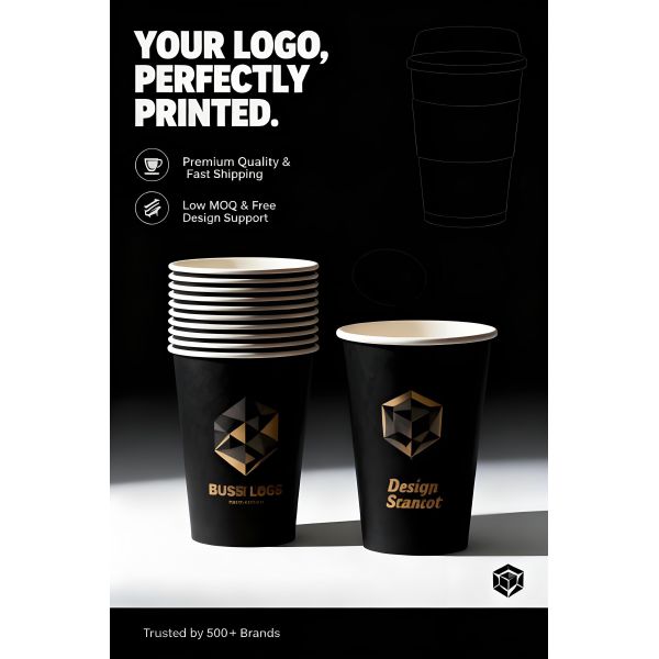 Factory Manufacturer Custom Paper Cups 12 oz 180 Pack Disposable Paper Coffee Cups for Cold Hot Drinks