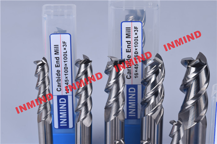 3 Flute 8mm Aluminum End Mill Bits With 45º Helix Angle No Coating