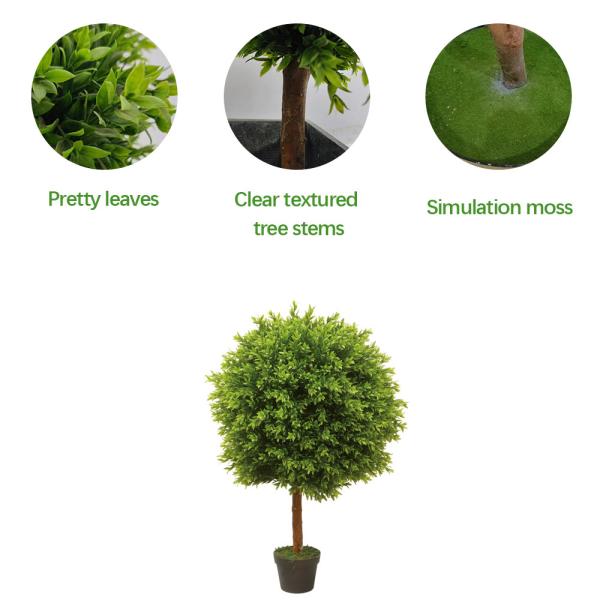 Customized Indoor Artificial Potted Floor Plants Boxwood Tree Decoration