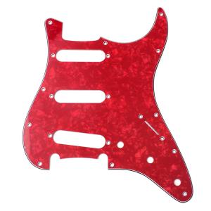 China SSS Electric Guitar Pickguard 3Ply 11-Hole Pearl Red Scratch Plate Fender Stratocaster Style Guitar Accessories Parts factory