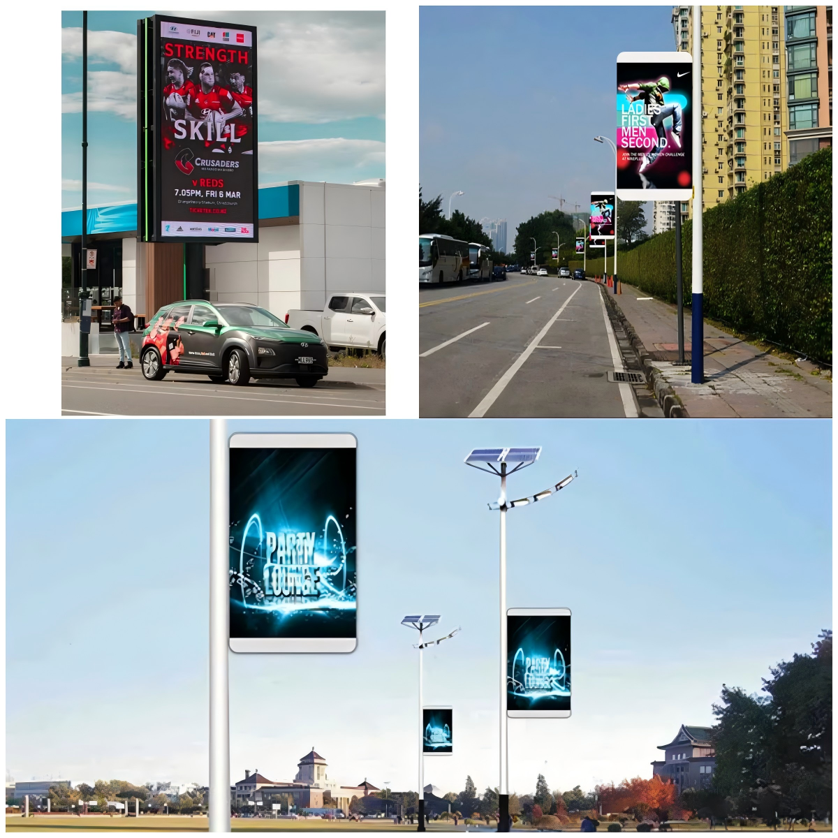 640*1280mm Double sided LED display Outdoor Street Pole Led Screen