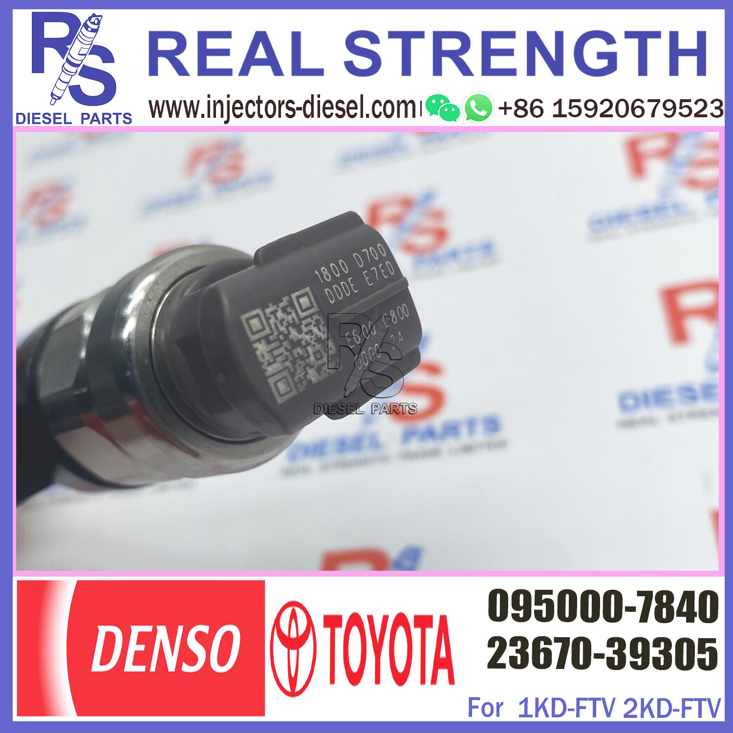 For TO-YOTA 1KD-FTV 23670-39305 095000-7840 Common Rail Fuel Injector 095000-7840 23670-39305